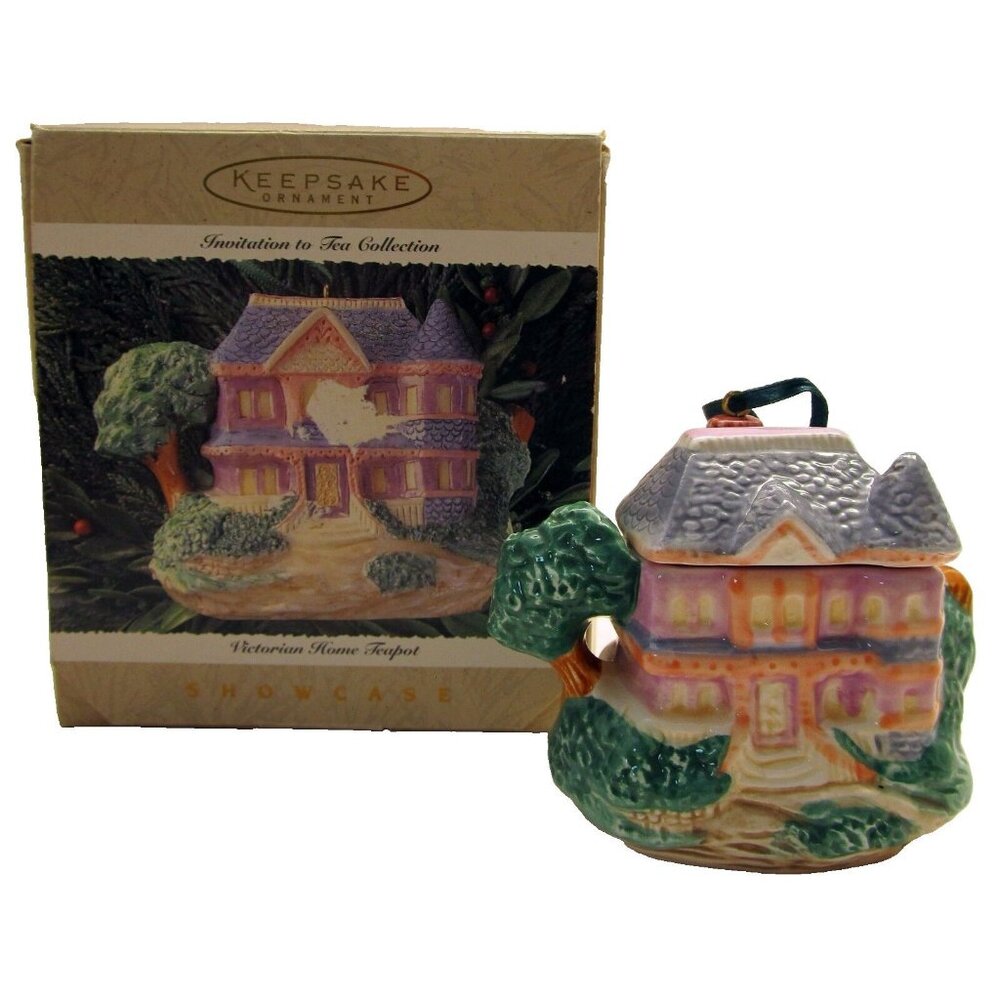 Hallmark Victorian Home Teapot 1995 Vintage Keepsake Christmas Ornament